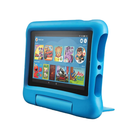 Kids Kindle with blue protective case