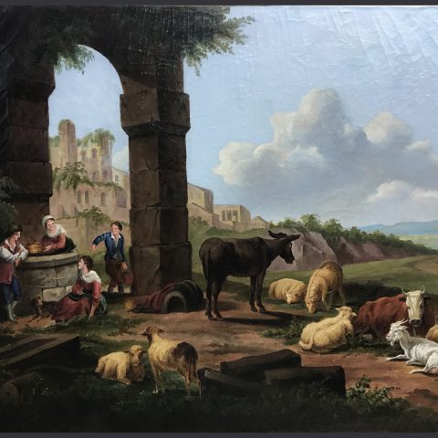 resting cattle painting